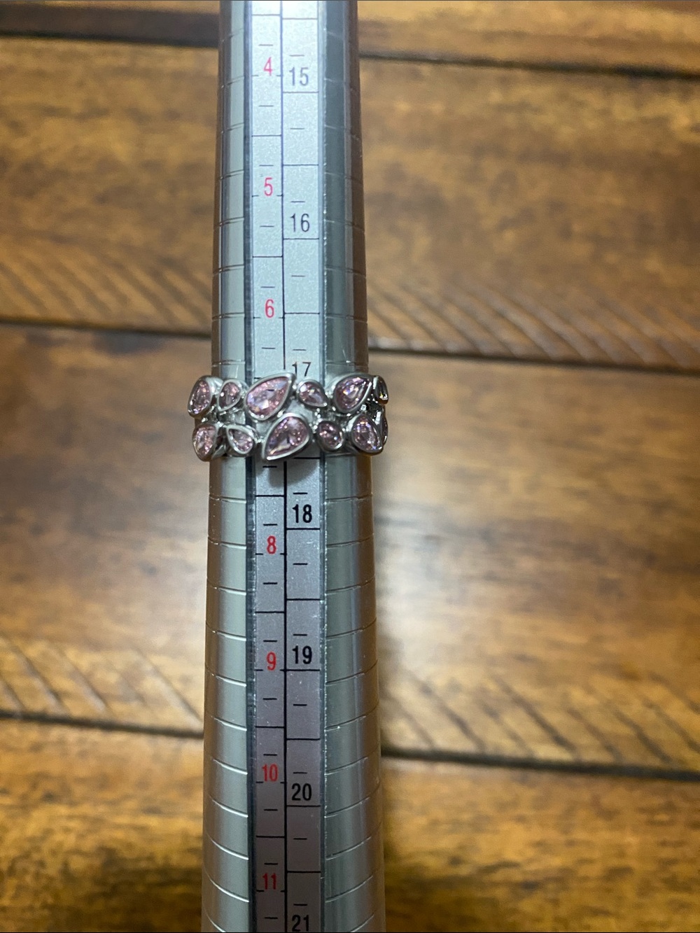 Bomb Party OG Originals Ring - Rose Quartz Cubic Zirconia - Rhodium Plating